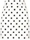 Dolce & Gabbana Gonna Corta In Charmeuse Stampa Pois In White