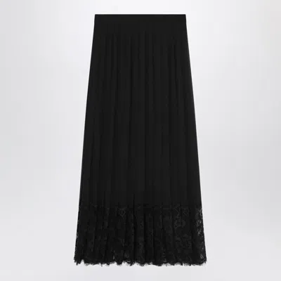 DOLCE & GABBANA GONNA MIDI IN CHIFFON AND BLACK LACE