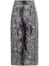 Dolce & Gabbana Fur-print Midi Skirt In Vq Grigio