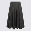 Dolce & Gabbana Midi Circle Skirt In A Dotted Wool Blend In Gray