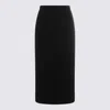 Dolce & Gabbana High Waist Midi Skirt With Back Slit In Black