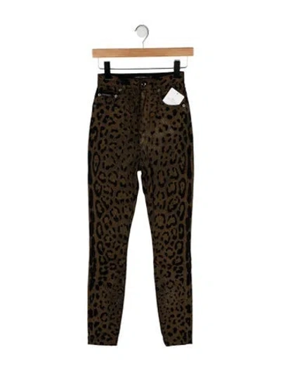 Pre-owned Dolce & Gabbana Grace Skinny Leg Pants W/ Tags In Brown