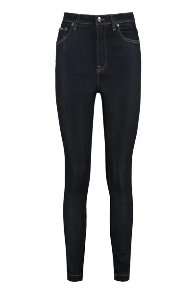 Dolce & Gabbana Grace Stretch Denim Trousers In Black