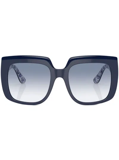 Dolce & Gabbana Gradient Oversize-frame Sunglasses In Blau