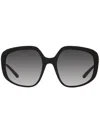 Dolce & Gabbana Gradient Oversize-frame Sunglasses In Schwarz