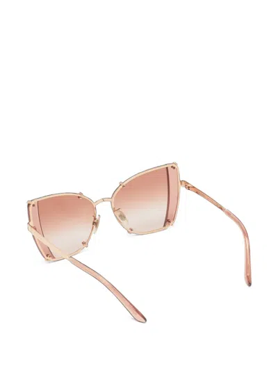 Pre-owned Dolce & Gabbana Gradient-lens Sunglasses In Gold