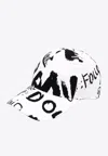Shop Dolce & Gabbana Graffiti Baseball Cap In Monochrome