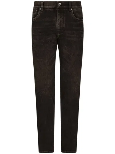 Dolce & Gabbana Graffiti-print Logo Jeans In Black