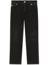 Dolce & Gabbana Graffiti-print Straight-leg Jeans In Black