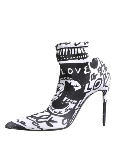 Dolce & Gabbana Graffiti-print Stretch Heel In Multi
