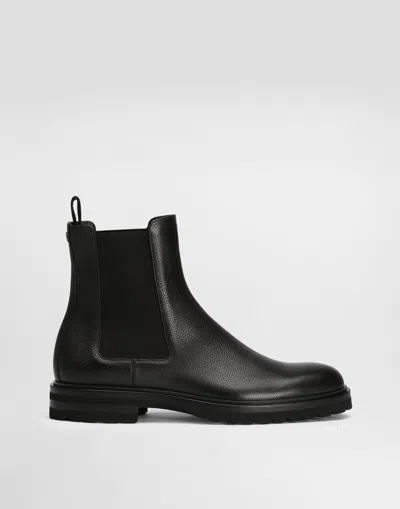 Dolce & Gabbana Altavilla Full-grain Leather Chelsea Boots In Black