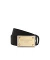 Dolce & Gabbana Lux Leather Belt With Branded Buckle In Black