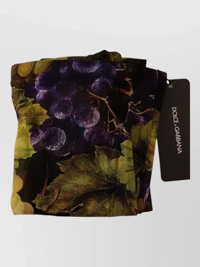 Dolce & Gabbana Grapes Print Sheer Stretch Stockings Tights In Brown