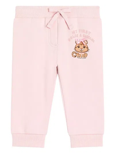 Dolce & Gabbana Graphic Baby Trousers In Pink