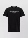 Dolce & Gabbana Graphic Crew Neck T-shirt With Short Sleeves In Black