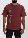 Dolce & Gabbana Maroon Print Round Neck Short Sleeve T-shirt In Burgundy