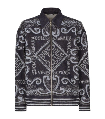 Dolce & Gabbana Graphic Denim Jacket In Multi