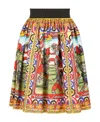 Dolce & Gabbana Carretto Patterned Mini Skirt In Multicolor