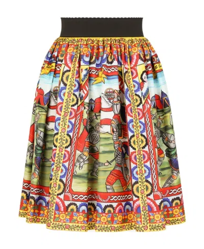 DOLCE & GABBANA DOLCE  GABBANA CARRETTO PATTERNED MINI SKIRT