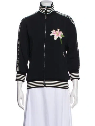 Pre-owned Dolce & Gabbana Graphic Print Bomber Jacket In Black