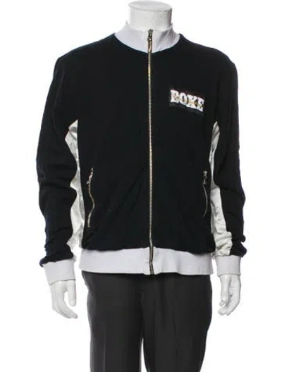 Pre-owned Dolce & Gabbana Graphic Print Bomber Jacket In Black