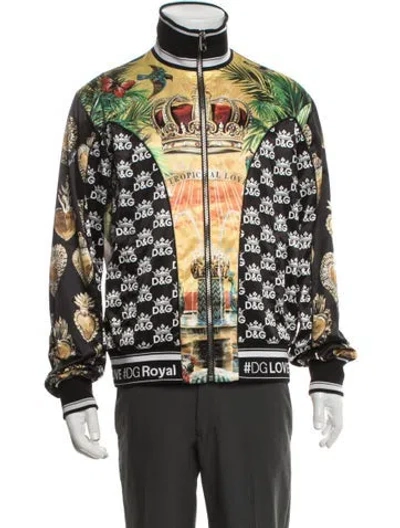 Pre-owned Dolce & Gabbana Graphic Print Bomber Jacket In Multicolor