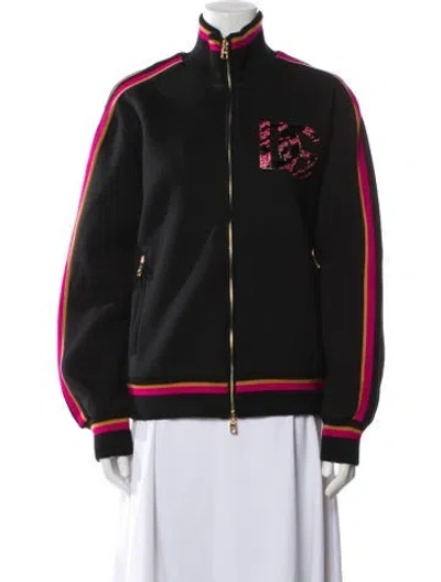 Pre-owned Dolce & Gabbana Graphic Print Bomber Jacket W/ Tags In Black