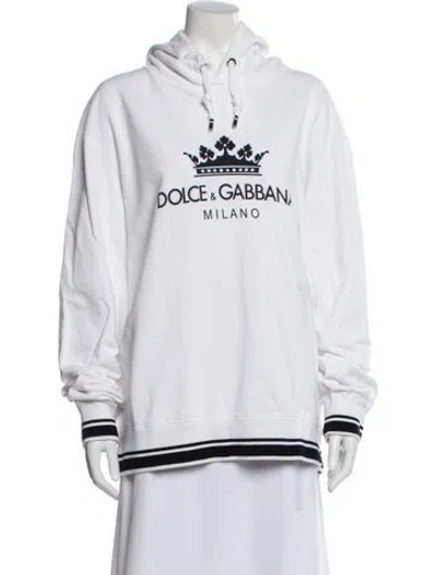 Pre-owned Dolce & Gabbana Graphic Print Bomber Jacket In White