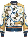 Dolce & Gabbana Graphic-print Bomber Jacket In Yellow