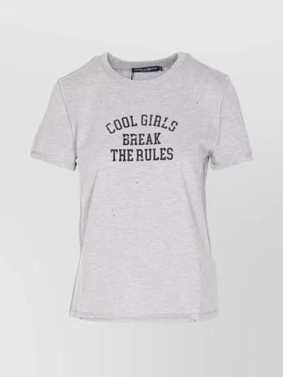 DOLCE & GABBANA GRAPHIC PRINT CASUAL CREWNECK T-SHIRT