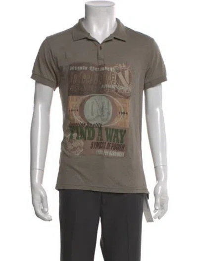 Pre-owned Dolce & Gabbana Graphic Print Collar Polo Shirt In Neutral