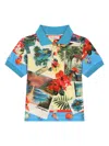 Dolce & Gabbana Poloshirt Mit Grafischem Print In Blue