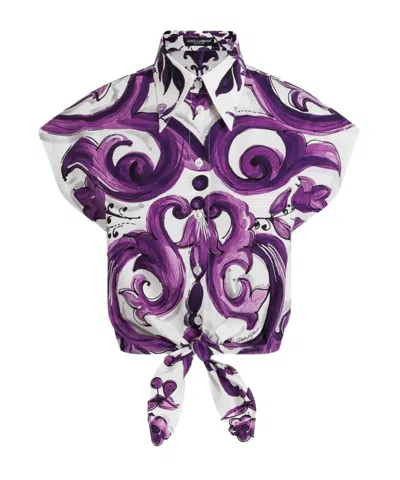 DOLCE & GABBANA DOLCE  GABBANA MAJOLICA PRINTED POPLIN SHIRT