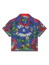Dolce & Gabbana Graphic-print Cotton Shirt In Blue