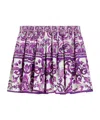 Dolce & Gabbana Graphic-print Cotton Skirt In Purple