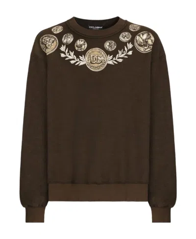 DOLCE & GABBANA DOLCE  GABBANA GRAPHIC PRINTED CREWNECK SWEATSHIRT
