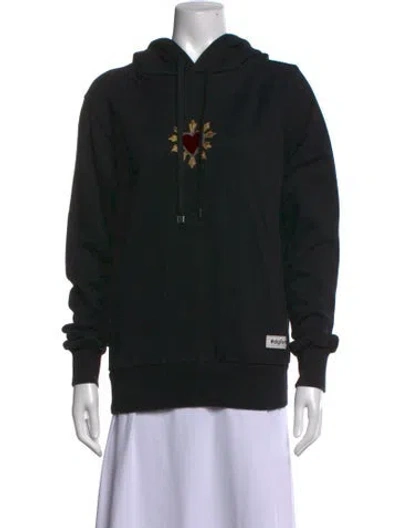 Pre-owned Dolce & Gabbana Graphic Print Crew Neck Hoodie In Black
