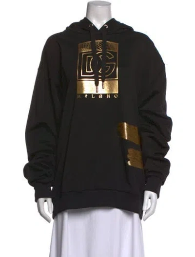 Pre-owned Dolce & Gabbana Graphic Print Crew Neck Sweater In Black