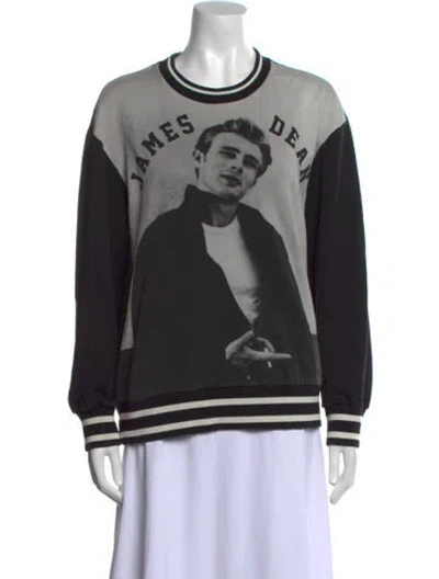 Pre-owned Dolce & Gabbana Graphic Print Crew Neck Sweatshirt In Black
