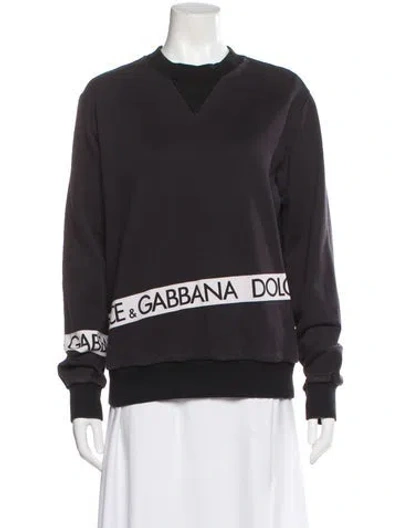 Pre-owned Dolce & Gabbana Graphic Print Crew Neck Sweatshirt In Gray