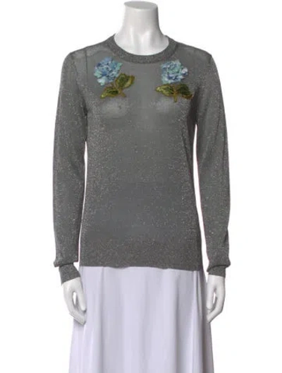 Pre-owned Dolce & Gabbana Graphic Print Crew Neck Sweatshirt In Gray