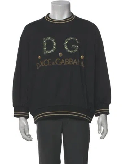 Pre-owned Dolce & Gabbana Graphic Print Crew Neck Sweatshirt In Gray
