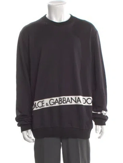 Pre-owned Dolce & Gabbana Graphic Print Crew Neck Sweatshirt In Gray
