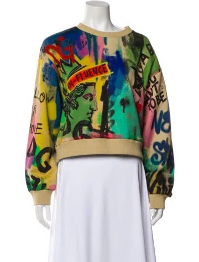 Pre-owned Dolce & Gabbana Graphic Print Crew Neck Sweatshirt In Multi