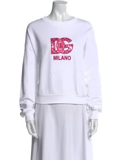 Pre-owned Dolce & Gabbana Graphic Print Crew Neck Sweatshirt W/ Tags In Neutral