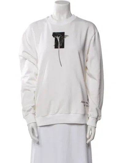 Pre-owned Dolce & Gabbana Graphic Print Crew Neck Sweatshirt In White