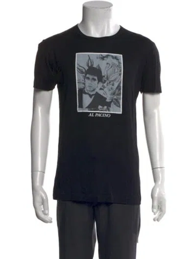 Pre-owned Dolce & Gabbana Graphic Print Crew Neck T-shirt In Black