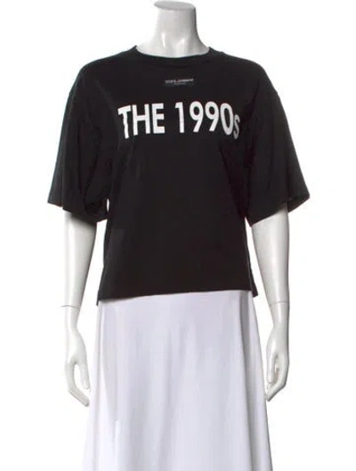 Pre-owned Dolce & Gabbana Graphic Print Crew Neck T-shirt In Black