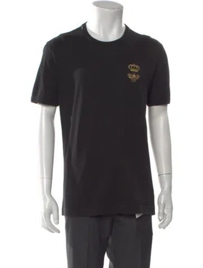 Pre-owned Dolce & Gabbana Graphic Print Crew Neck T-shirt In Black