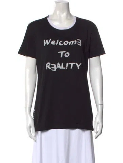 Pre-owned Dolce & Gabbana Graphic Print Crew Neck T-shirt In Black